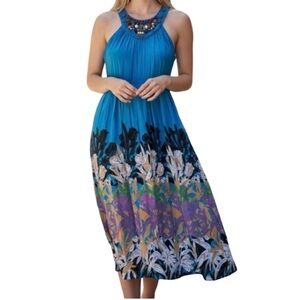 Moulinette Soeurs Anthropologie Island Nightfall Silk maxi dress. Size 0.
